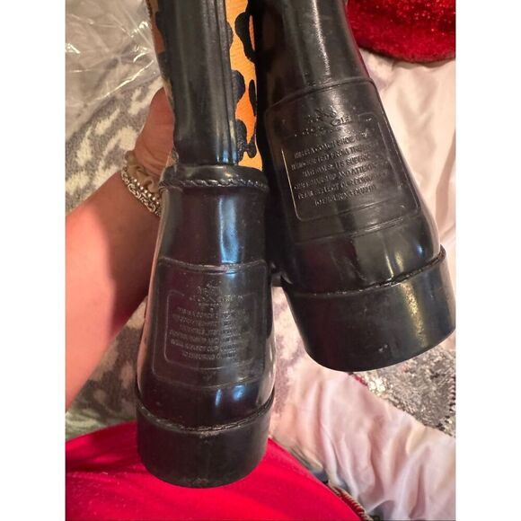 Sz 7.5/38 EUR Coach tristee lace up leopard animal print rain snow boots - Picture 9 of 13